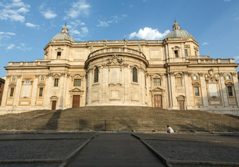 Fototapeta na wymiar Basilica di Santa Maria Maggiore, Cappella Paolina, view from Piazza Esquilino in Rome. Italy.