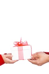 Close-up of hands holding gift