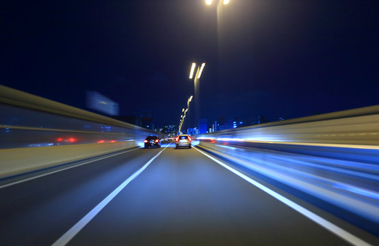 Car Driving On Metropolitan Expressway In Tokyo