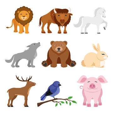 Set of animals.