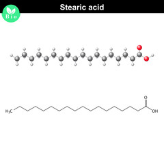 Stearic acid molecule - obrazy, fototapety, plakaty