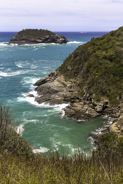 Elevated sea view at Boca da Barra, Buzios, Rio de Janeiro, Brazil