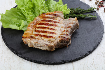 Grilled pork steak