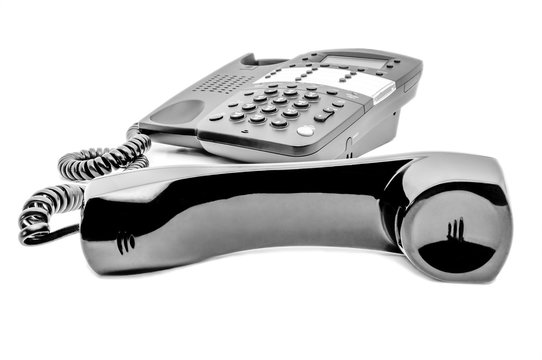 Business Phone off the Hook On White Background