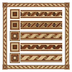 Wooden border ornament tape, design  parquet floor, seamless texture for 3D interior