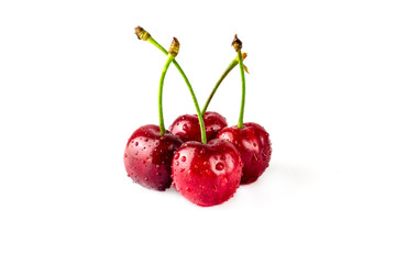 Cherries isolated on white background