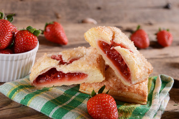 Homemade cookies with strawberries