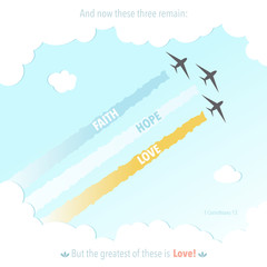 Christianity Bible Verse God Jesus Symbol Plane Colourful Love Hope Faith Vector Illustration