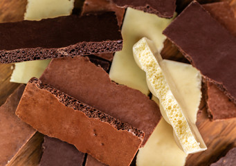 assortment porous chocolate