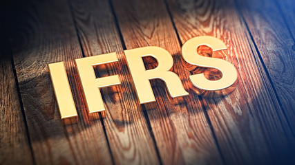 Acronym IFRS on wood planks