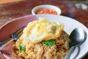 fried rice and fried egg