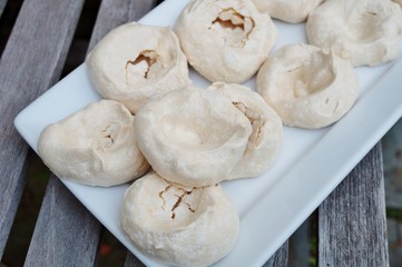 Platter of Aquafaba vegan meringue shells