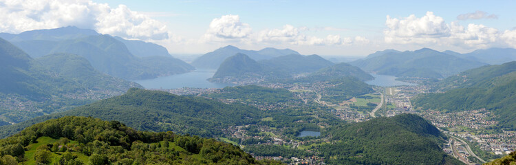 Naklejka premium Landscape of the region of Lugano