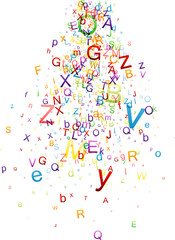 Background with letters.