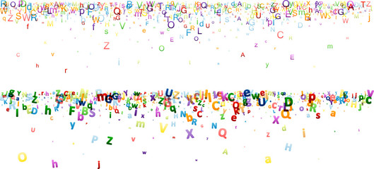 Banners with letters.