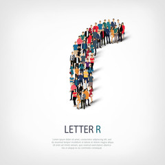 group  people  shape letter R vector