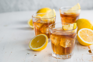 Iced tea with lemon and mint