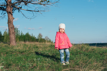 little girl in the nature