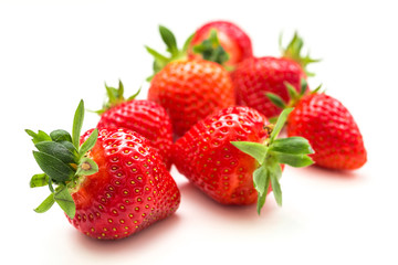 Strawberries isolated on white background