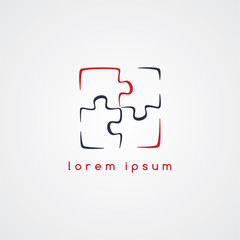 puzzle jigsaw logo sign template