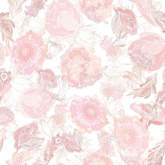 Romantic Soft Vector Floral Pattern