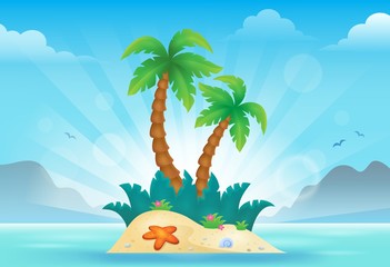 Fototapeta na wymiar Tropical island theme image 3