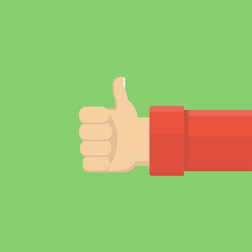 Finger up like hand icon. Keep the thumbs up. Vector illustration.