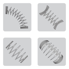 monochrome icon set with Springs