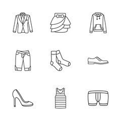 nine modern clothes icons