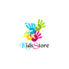 Colorful Hands print.  Four colors. KindsStore