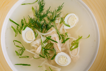 Chicken broth with egg