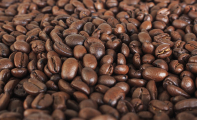 roasted coffee beans, background texture  [blur and select focus background]