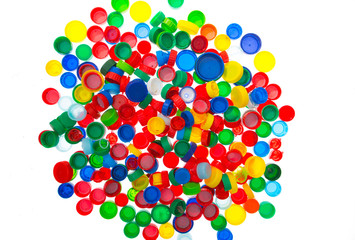 Recycle plastic bottle caps, color plastic caps