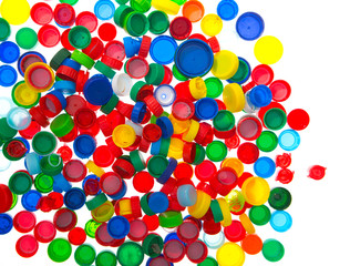 Recycle plastic bottle caps, color plastic caps