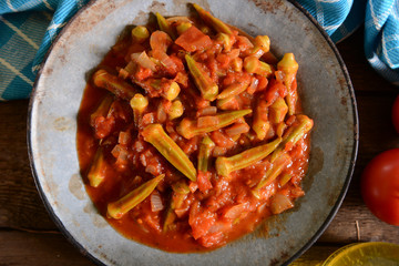 Okra dish with tomatoes