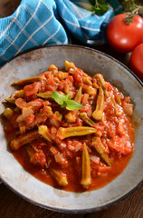 Okra dish with tomatoes
