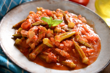 Okra dish with tomatoes