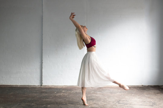 Dancer practising in studio