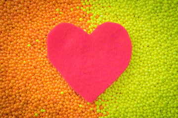 red heart in small beads 