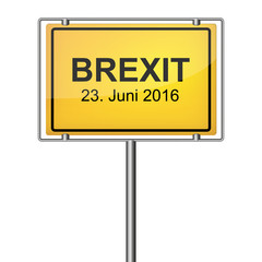 Brexit - Abstimmung 2016 (Ortsschild)