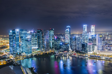 Skyline at night, Singapore