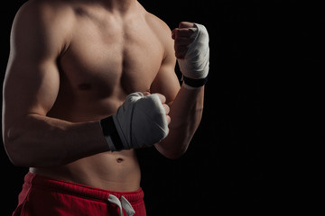 Cropped image of a male boxer