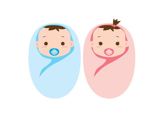 Family illustration _ baby swaddle