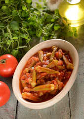 Okra dish with tomatoes