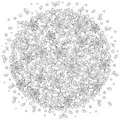 Black and white circle flower ornament, ornamental round lace de