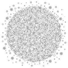 Black and white circle flower ornament, ornamental round lace de