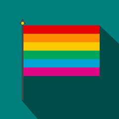 Rainbow flag icon, flat style