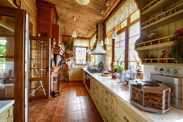 the interior of the kitchen