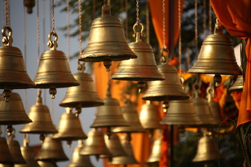 Temple bell close up