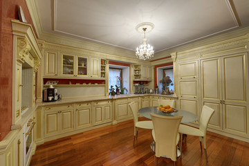 the interior of the kitchen
